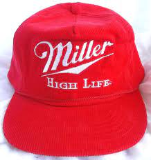 Vintage Embroidery 1 Size Fits All Miller High Life Corduroy Red Baseball Cap Miller Baseballcap Cotele