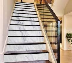 3d Classic White 203 Marble Tile Texture Stair Risers Aj Wallpaper Tiled Staircase Marble Staircase Marble Flooring Design