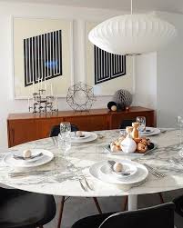 Midcentury Modern Dining Room Homedecor Tuliptable Arabescato Marble Diningroomgoals Modern Dining Room Dining Room Design Modern Room