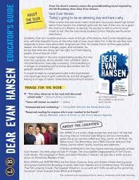 Here's a monologue from the musical dear evan hansen. Dear Evan Hansen Little Brown And Company