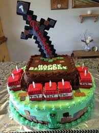 Wielding a diamond pickaxe, this cake will bring a sparkle to your kiddo's eye. 30 Coolest Homemade Minecraft Cakes For Birthday Parties