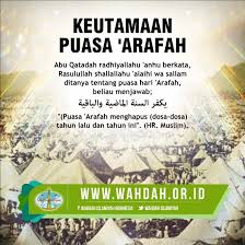 Puasa hari arafah sangat disarankan kepada umat islam yang belum mampu dan tidak mengerjakan ibadat haji, dengan berpuasa sehari sebelum hari raya aidil adha. Puasa Hari Arafah Cute766
