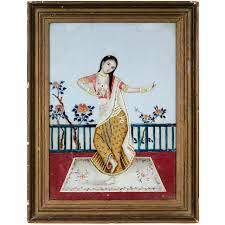 Chinese Reverse Glass Painting Of An Indian Girl Late 18th Or Early 19th Century 1stdibs Com Painting Glass Painting Art Furniture