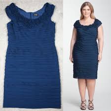 Nwt Adrianna Papell Size 16 Navy Rosette Trim Shutter Pleat Chiffon Sheath Dress Adriannapapell Stretchbodycontieredwiggl Fashion Sheath Dress Formal Dresses