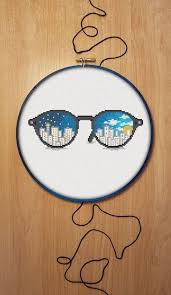 Sunglasses Cross Stitch Pattern Printable Pdf Chart City Cross Stitch Hipster Embroidery Pattern Cool Cross Stitch Pixlstitch Small Cross Stitch Cross Stitch Patterns Colourful Cross Stitch
