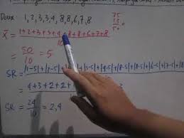 Selanjutnya saya akan membahas tentang cara menghitung koefisien variasi. Simpangan Rata Rata Ragam Varians Simpangan Baku Standar Deviasi Youtube