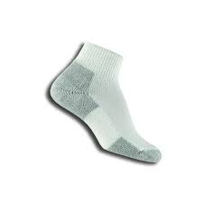 Thorlos Unisex Running Socks Ankle Thick Cushion Medium White Platinum