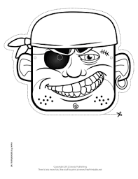 Printable Bandana Pirate Mask To Color Mask Pirates Pirate Crafts Pirate Crafts Kids