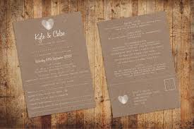 Rustic Fingerprint 3 In 1 Wedding Invitation With Rsvp Info Card In Rustic Kraft Paper With White Ink In 2020 Wedding Invitations Rsvp Wedding Invitations Wedding Stationery