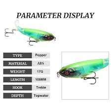 Us 2 55 25 Off 1pcs Whopper Plopper 105mm 17g Topwater Popper Fishing Lure Artificial Hard Bait Wobbler Rotating Tail Fishing Tackle 3d Eyes In