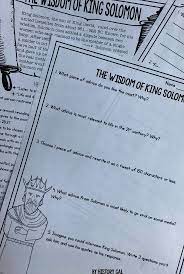 King Solomon Ruler Of The Israelites Or Hebrews Was Known For His Wisdom In This Activity Students Read Advice From King S King Solomon Wisdom Books Wisdom
