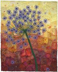 Autumn Allium Flower Quilts Fabric Art Art Quilts
