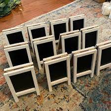 • 1 mini chalkboard easel sign with 1 piece of chalk • chalkboard sign measures 6.5 x 4 • use to mark a gift table, label foods, or list instructions for a craft • erase and reuse again at your next event • ideal for a birthday party, holiday party, or picnic • combine with more general entertaining and party. Hobby Lobby Party Supplies 2 Mini Chalkboard Easels Poshmark