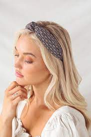 Now And Always Black Multi Print Knotted Headband Headband Hairstyles Knotted Headband Hairstyle Cute Headband Hairstyles