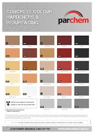 parchem colour hardeners and resurfacing colour chart by