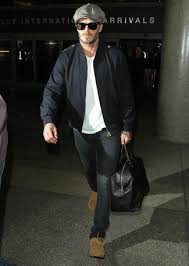 Black Bomber Jacket Outfits Men S David Beckham Wearing Black Bomber Jacket White Crew Neck T Shirt Black Jeans Tan Suede Desert Boots White Jeans Men Mens Outfits David Beckham Style