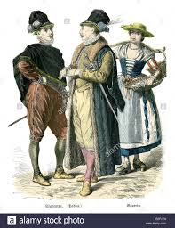 Italian hat italian girls italian outfits italian clothing folk clothing dress images how to look classy traditional dresses men dress. Traditional Costumes Of Italy End Of The 16th Century Venice Milan And Florence 1583 Stock Photo Alamy