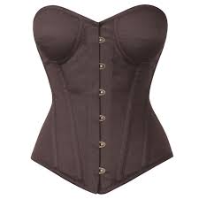 norton cotton brown overbust corsets with cups