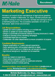 Mchale On Twitter: "Job Alert: Marketing Executive Mchale Are Currently  Seeking To Recruit A Marketing Executive For More Information On This Role  Or Other Opportunities At Mchale, Please Visit The Link Below: