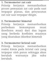1 Jelaskan Pengertian Suhu 2 Bagaimana Prinsip Kerja Termometer Zat Cair Termometer Bimetal Dan Brainly Co Id