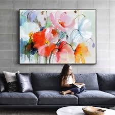 All artwork © 2015 catherine. Watercolor Flower Oil Painting On The Wall Prints On Canvas Abstract Modern Art Flower Picture For Living Room Cuadros Decor Painting Calligraphy Aliexpress