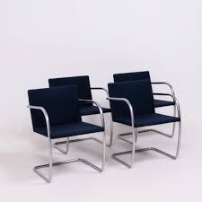 By boyel living $ 279 91 /box. Set Of 4 Dining Room Chairs In Navy Fabric Brno By Ludwig Mies Van Der Rohe For Knoll Design Market