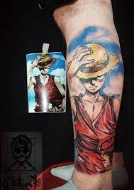 Anime Tattoo By Click Limited Availability At Salvation Tattoo Studios One Piece Tattoos Anime Tattoos Arm Tattoos For Guys