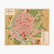 Im moment verfügt sie über eine einsatzlinie, die einige stadtviertel der stadt mit ihren 18 kilometern und 22 stationen bedient und seit 2009, dem. Vintage Karte Von Sevilla Spanien 1918 Poster Von Bravuramedia Redbubble