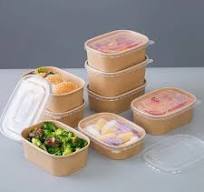750ml 1000ml Biodegradable Food Containers Lunch Box Corrugated Rectangular Rectangle Square White Kraft
