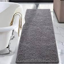 Decorate your bathroom to suit you from styles like crochet, striped and many more here. Amazon Com Lochas Luxury Bathroom Rug Shaggy Bath Mat 24 X 70 Inch Washable Non Slip Bath Rugs For Bathroom Shower Soft Plush Chenille Absorbent Carpets Mats Grey Home Kitchen