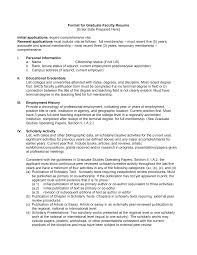 format for graduate faculty resume