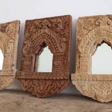 Miroir Indien En Bois Sclupte Miroir Deco Deco Indienne Miroir Indien