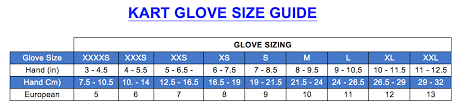 Sparco Kart Gloves Size Chart Images Gloves And