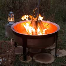 Copper fire pit bowl with stand/ wood or coal burning pit diameter 27 inch large size Handcrafted Copper Fire Pit Grill Table