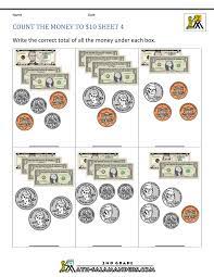 printable money worksheets to 10