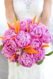 Bird Of Paradise Flower Wedding Bouquet Waterfront Tropical Old Florida Themed St Pete Wedding St Petersburg Museum Of History Bird Of Paradise Wedding Orange And Pink Wedding Tropical Wedding Bouquets