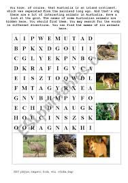 English Worksheets Australian Animals