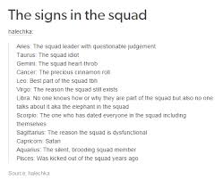 The Signs In The Squad Zodiac Sign Traits Zodiac Signs Meaning Zodiac Sign Facts