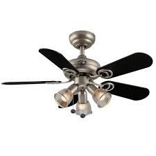 An elegant lamp is introduced by a fumed glass shade that provides the owners with an attractive soft light and a powerful fan that is capable to present a portion of fresh air. Hampton Bay San Marino 36 In Led Indoor Brushed Steel Ceiling Fan With Light Kit 87653 The Home Depot