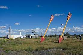 The giant arrows are still intact; Rt 66 Twin Arrows Trading Post Az Cali49
