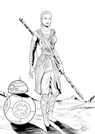 147 star wars printable coloring pages for kids. Rey Star Wars The Force Awakens Ink By Johncastelhano On Deviantart