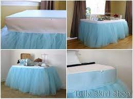 jupe en tulle bleu table tutu tableskirt pour mariage etsy jupe de table deco pour fete prenatale idee deco bapteme garcon