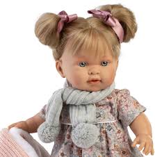 Llorens softbody pop blond haar met geluid kleding speen 42 cm