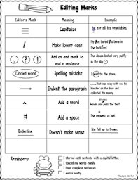 Editing Marks Sheet Writing Checklist Editing Marks