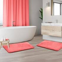 Memory foam 3 pc bathroom rug absorbent bath mat set small large and contour rug. Wayfair Pink Bath Rugs Mats Bathrooms You Ll Love In 2021