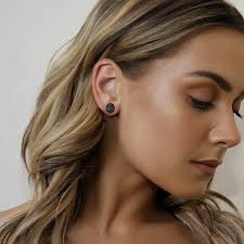 Black Celtic Stud Earrings Men