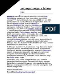 Perbahasan mengenainya hanya dibuat berpandukan kepada ijtihad para ulama mujtahidin. Malaysia Sebagai Negara Islam