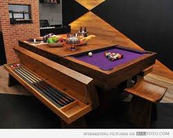 The stainless steel pool table we saw a few slides back converts nicely to an elegant dining room table. Problem Solved Dining Room Pool Table Pool Table Dining Table Pool Table