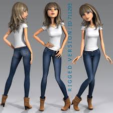 Cartoon Woman 3d Model Angie No Rig By Dmk76 Cartoon Character Design Character Design Girl Female Character Design