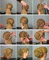 Diy Amazing Rose Flower Bun Hairstyle For Parties Flowers In Hair Flower Bun Hairstyle
